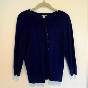Halogen Button Front Navy Blue Cardigan